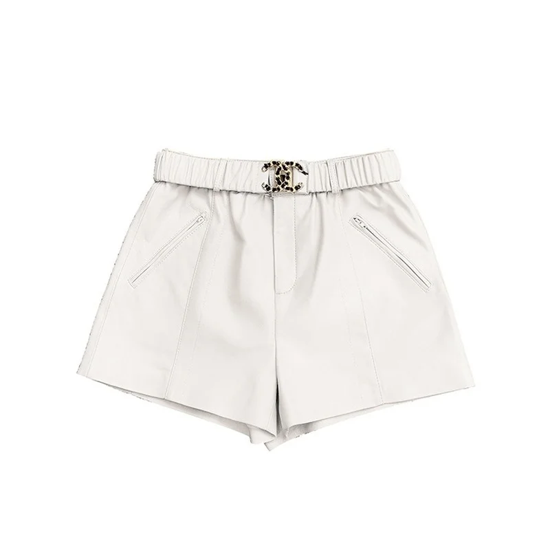 Spring Autumn Real Sheep Skin Genuine Patent Leather Shorts High Waisted Women Party Sexy Casual Black White Korean Clothes
Spring Autumn Real Sheep Skin Genuine Patent Leather Shorts High Waisted Women Party Sexy Casual Black White Korean Clothes