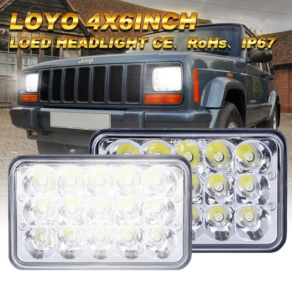 4x6 LED Headlight Car light High/low Beam Replacement For Jeep Ford Trucks Offroad Waterproof Square LED Headlight Car Headlamp
4x6 LED Headlight Car light High/low Beam Replacement For Jeep Ford Trucks Offroad Waterproof Square LED Headlight Car Headlamp