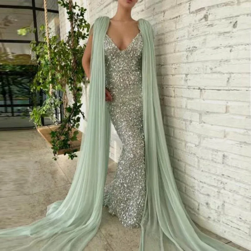Mint Long Evening Dresses Sequin vestidos de fiesta Elegant Chiffon Mermaid Evening Dress Gowns Backless robes de soirée
Mint Long Evening Dresses Sequin vestidos de fiesta Elegant Chiffon Mermaid Evening Dress Gowns Backless robes de soirée