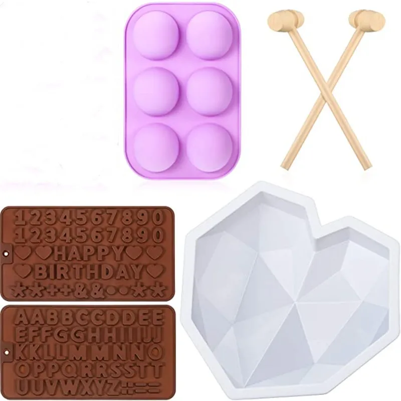 1 set 3D Love Heart Shape Silicone Molds Round Silicone Cake Mould Number Letter Mold Mini Wooden Hammers Chocolate Dessert Diy
1 set 3D Love Heart Shape Silicone Molds Round Silicone Cake Mould Number Letter Mold Mini Wooden Hammers Chocolate Dessert Diy