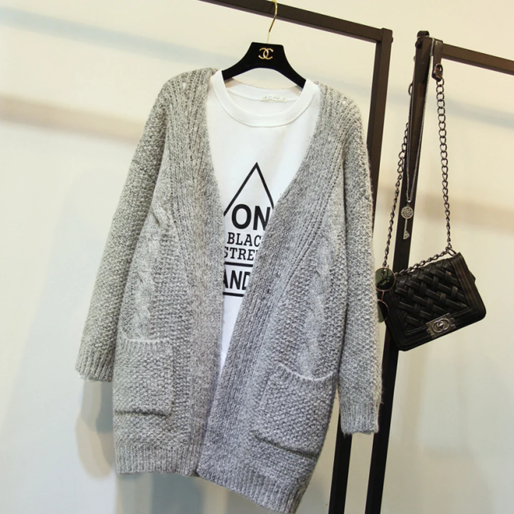 Women Casual Open Front Cable Twist School Wear Pocket Open Front Cardigan V Neck Cardigan Long Sleeve Sweater Coat Gray
Women Casual Open Front Cable Twist School Wear Pocket Open Front Cardigan V Neck Cardigan Long Sleeve Sweater Coat Gray