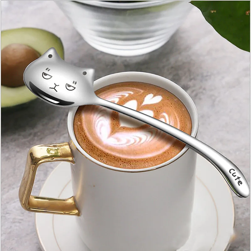Stainless steel cat coffee spoon Kawaii household kitchencake dessert spoon stirring stick creative cartoon cute holiday gift
Stainless steel cat coffee spoon Kawaii household kitchencake dessert spoon stirring stick creative cartoon cute holiday gift