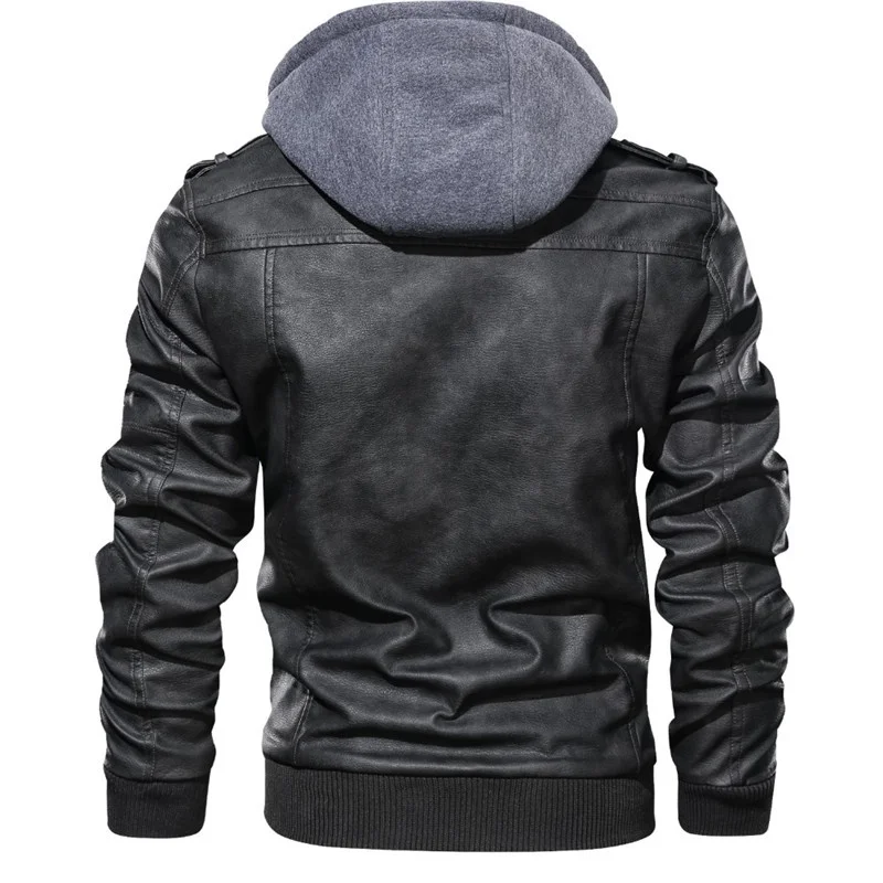 New autumn winter men's leather motorcycle jacket PU leather hooded jacket warm baseball jacket Euro Size coat
New autumn winter men's leather motorcycle jacket PU leather hooded jacket warm baseball jacket Euro Size coat