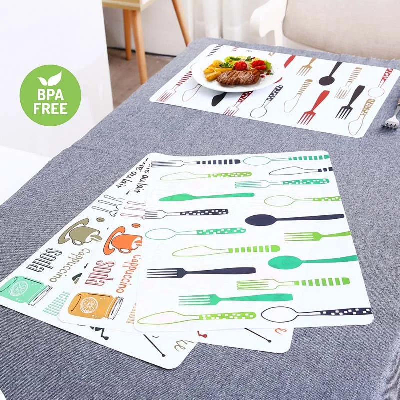 2/4PCS Placemats PVC Table Mat Kids Tableware Cartoon Dining Table Disc Pads Coasters Napperon Plate Bar Tapete de lugar 40*28cm
2/4PCS Placemats PVC Table Mat Kids Tableware Cartoon Dining Table Disc Pads Coasters Napperon Plate Bar Tapete de lugar 40*28cm
