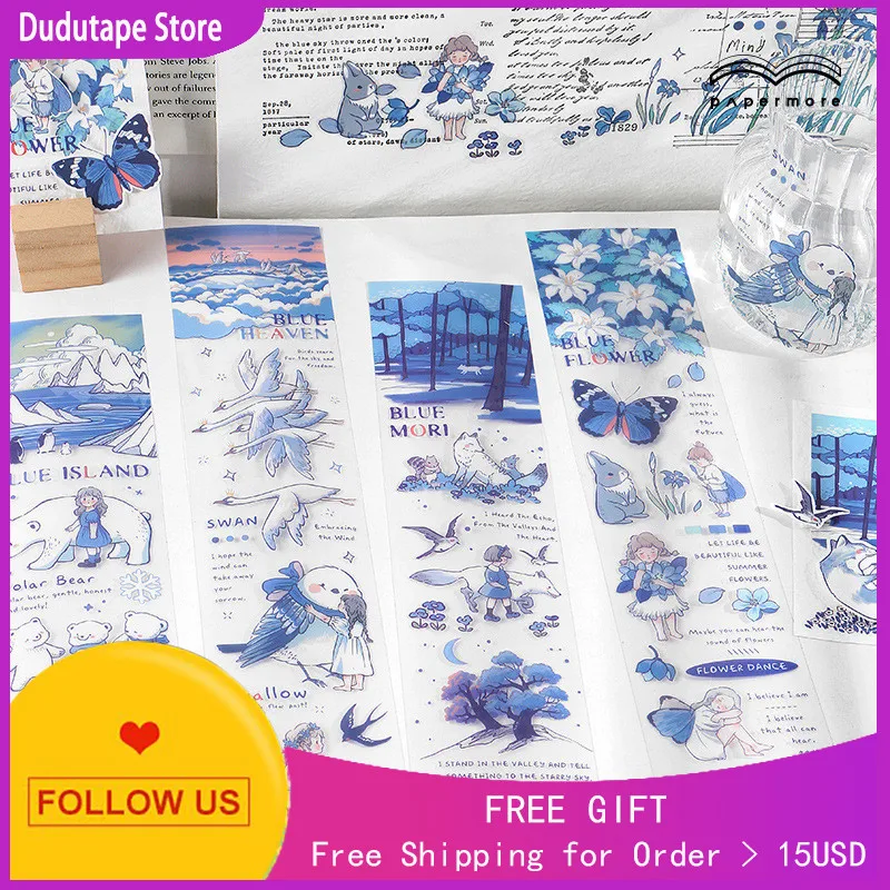 1 Loop Washi PET Tape Stationery Strip Blue Friend Series Fresh Lovely Journal Diy Decoration Sticker
1 Loop Washi PET Tape Stationery Strip Blue Friend Series Fresh Lovely Journal Diy Decoration Sticker