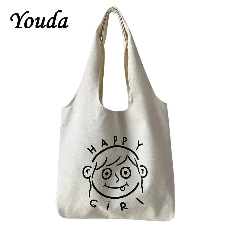 New Girls Canvas Shoulder Bag INS Student Cute Print Female Tote Bag School Bag Women's Large Capacity Reusable Shopping Bag
New Girls Canvas Shoulder Bag INS Student Cute Print Female Tote Bag School Bag Women's Large Capacity Reusable Shopping Bag