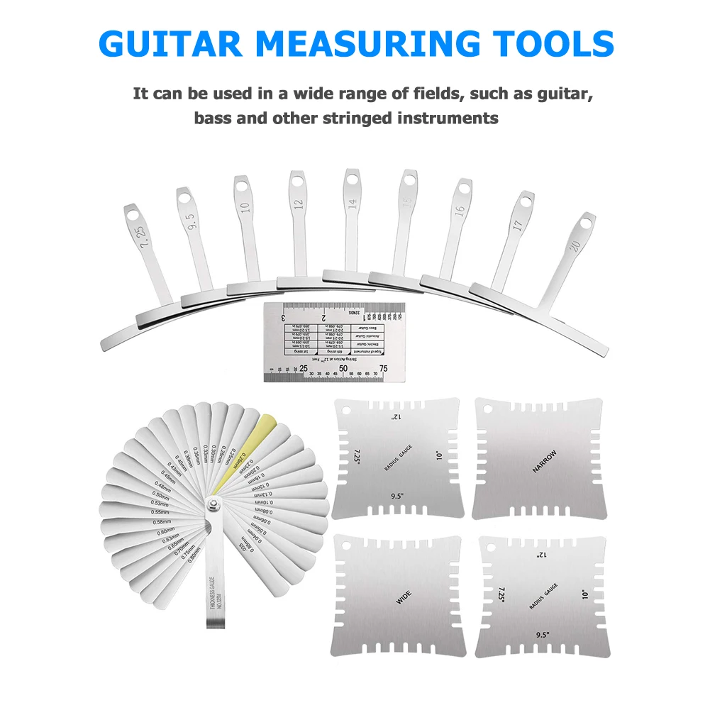 1 Set Guitar Measure Tool Understring Radius Notched Radius Gauges String Action Ruler Guitar Luthier Tool for Bass
1 Set Guitar Measure Tool Understring Radius Notched Radius Gauges String Action Ruler Guitar Luthier Tool for Bass