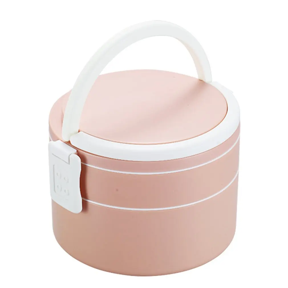 Portable Handle Lunch Box Round Double-layer Fitness Lunch Box Plastic Microwave Heating Fresh-keeping Sealed Lunch Box 
Portable Handle Lunch Box Round Double-layer Fitness Lunch Box Plastic Microwave Heating Fresh-keeping Sealed Lunch Box