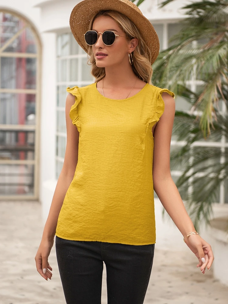 Summer Top Y2K Butterfly Sleeve Round Neck Blouses Women Summer 2021 Green Yellow Pink Ladies Fashion Clothes Soft Comfortable
Summer Top Y2K Butterfly Sleeve Round Neck Blouses Women Summer 2021 Green Yellow Pink Ladies Fashion Clothes Soft Comfortable