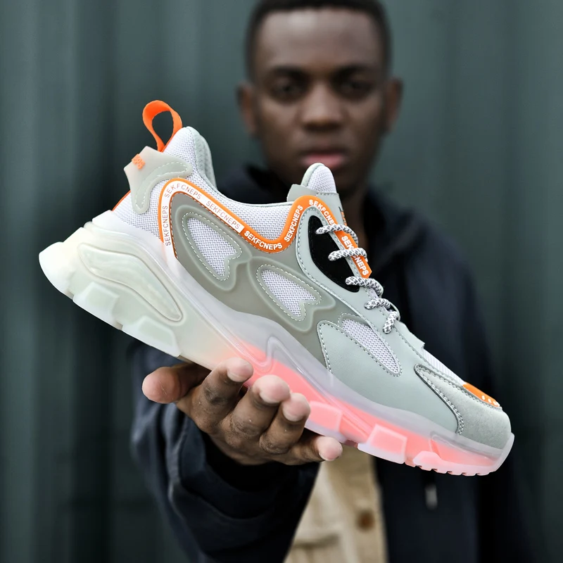 High Elastic Fashion Shock Absorption Man Chunky Sneakers Autumn Glowing Adult Men Sport Running Shoes Plus Size 39~ 46
High Elastic Fashion Shock Absorption Man Chunky Sneakers Autumn Glowing Adult Men Sport Running Shoes Plus Size 39~ 46