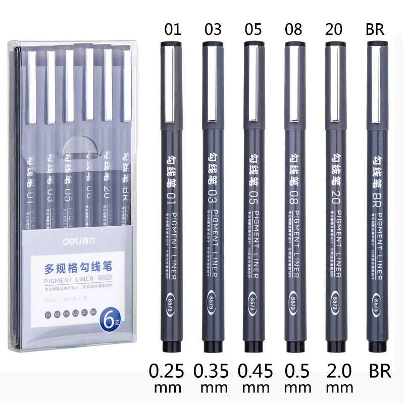 6Pcs/Set Waterproof Sketch Pigment Fine Liner Pen Needle Drawing Pen Professional Art Marker Micron Pen School Office Stationery
6Pcs/Set Waterproof Sketch Pigment Fine Liner Pen Needle Drawing Pen Professional Art Marker Micron Pen School Office Stationery