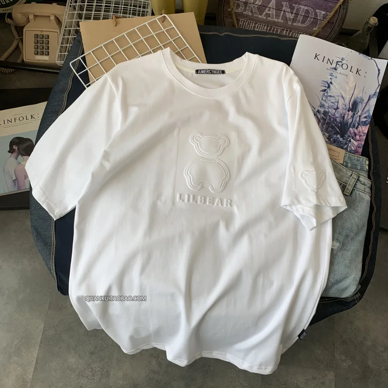 Korean Summer Mid-Length Loose Concave-Convex Bear Age-Reducing Fresh Cotton Short-Sleeved T-shirt for Women Graphic T Shirts
Korean Summer Mid-Length Loose Concave-Convex Bear Age-Reducing Fresh Cotton Short-Sleeved T-shirt for Women Graphic T Shirts