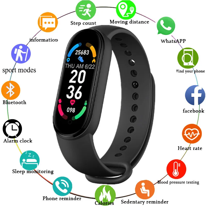 M6 Smart Watch Sport Band Fitness Tracker Bracelet Pedometer Blood Pressure Monitor Bluetooth Smartband Men Women for Xiaomi
M6 Smart Watch Sport Band Fitness Tracker Bracelet Pedometer Blood Pressure Monitor Bluetooth Smartband Men Women for Xiaomi