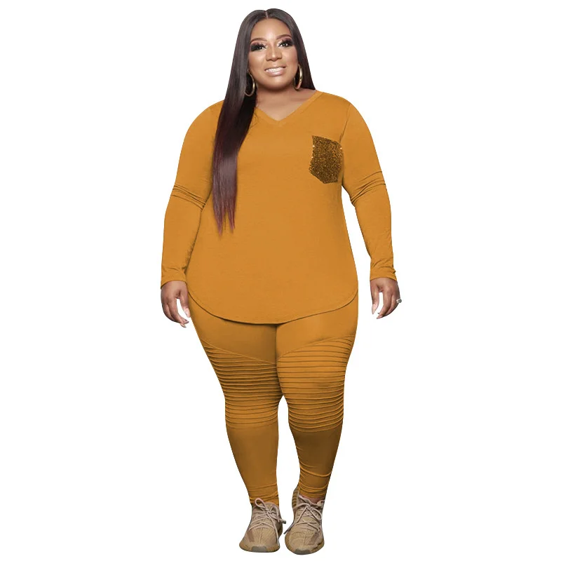 Plus Size Two Piece Set Women Casual Clothes Autumn Solid Loose Outfits Full Sleeve Pullover Top Long Pants Suit Leisure Clothes
Plus Size Two Piece Set Women Casual Clothes Autumn Solid Loose Outfits Full Sleeve Pullover Top Long Pants Suit Leisure Clothes