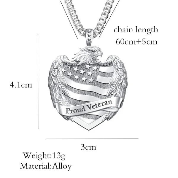 ZK20 Men's patriotism stainless steel pendant American flag and a majestic eagle commemorative necklace
ZK20 Men's patriotism stainless steel pendant American flag and a majestic eagle commemorative necklace