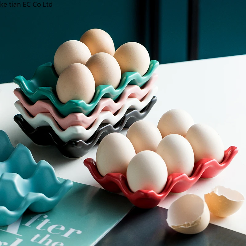 

1 шт 6 сеток яйцо держатель Керамика анти-скольжения коробка для яиц холодильник противоударный яичный лоток держатель для хранения Коробка...
