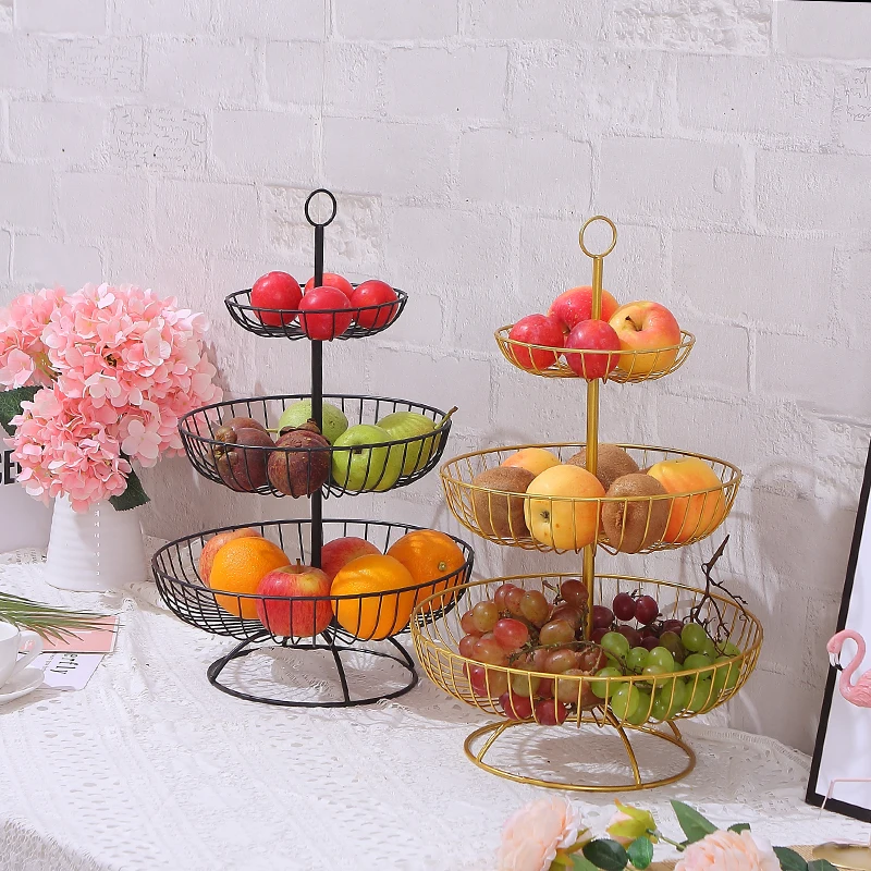 Household 3 layer fruit plate countertop metal fruit basket black retro style tray rack storage basket trays decorative
Household 3 layer fruit plate countertop metal fruit basket black retro style tray rack storage basket trays decorative