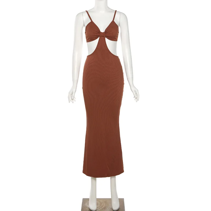 Echoine Strap V-neck Ribbed Long Dress Ladies Elegant Party Club Outfits Streetwear Hollow Out Skinny Vintage Vestidos Summer
Echoine Strap V-neck Ribbed Long Dress Ladies Elegant Party Club Outfits Streetwear Hollow Out Skinny Vintage Vestidos Summer