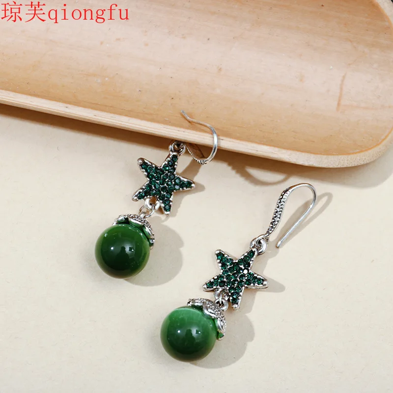 New raw crystal jewelry Personality five-pointed star opal earrings female fashion retro ethnic style earrings jewelry Drop
New raw crystal jewelry Personality five-pointed star opal earrings female fashion retro ethnic style earrings jewelry Drop