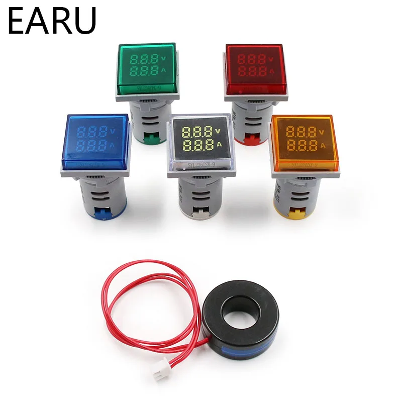 Mini Digital Voltmeter Ammeter 22mm Square AC 20-500V 0-100A Amp Volt Voltage Tester Meter Dual LED Indicator Pilot Lamp Light
Mini Digital Voltmeter Ammeter 22mm Square AC 20-500V 0-100A Amp Volt Voltage Tester Meter Dual LED Indicator Pilot Lamp Light