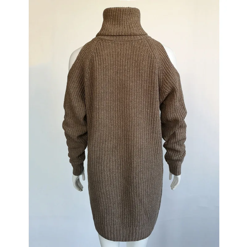 High Neck Off Sweater Shoulder Knitted Pullover Dress Autumn Winter Fashion New Casual Loose Length Women Long Sleeve
High Neck Off Sweater Shoulder Knitted Pullover Dress Autumn Winter Fashion New Casual Loose Length Women Long Sleeve