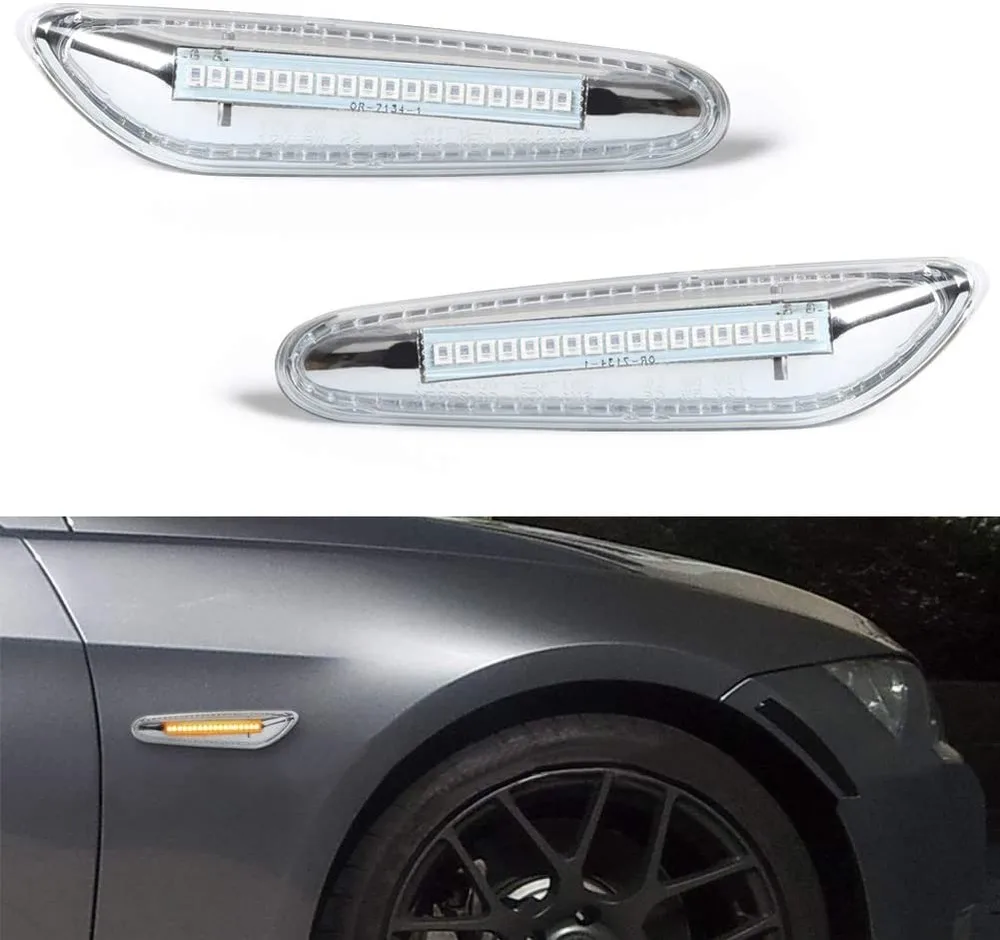 2-Pack Amber Waterproof LED Side Marker Turn Signal Light For BMW E90 E91 E92 E93 E46 E53 X3 E83 X 1 E84 E81 E82 E87 E88
2-Pack Amber Waterproof LED Side Marker Turn Signal Light For BMW E90 E91 E92 E93 E46 E53 X3 E83 X 1 E84 E81 E82 E87 E88