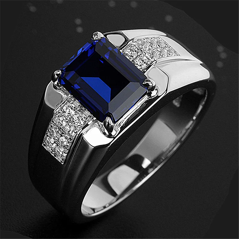 Business Men's Ring New Rectangular Blue Gem Ring Classic Personality Men's Wedding Ring Cocktail Party Jewelry Birthday Gift
Business Men's Ring New Rectangular Blue Gem Ring Classic Personality Men's Wedding Ring Cocktail Party Jewelry Birthday Gift