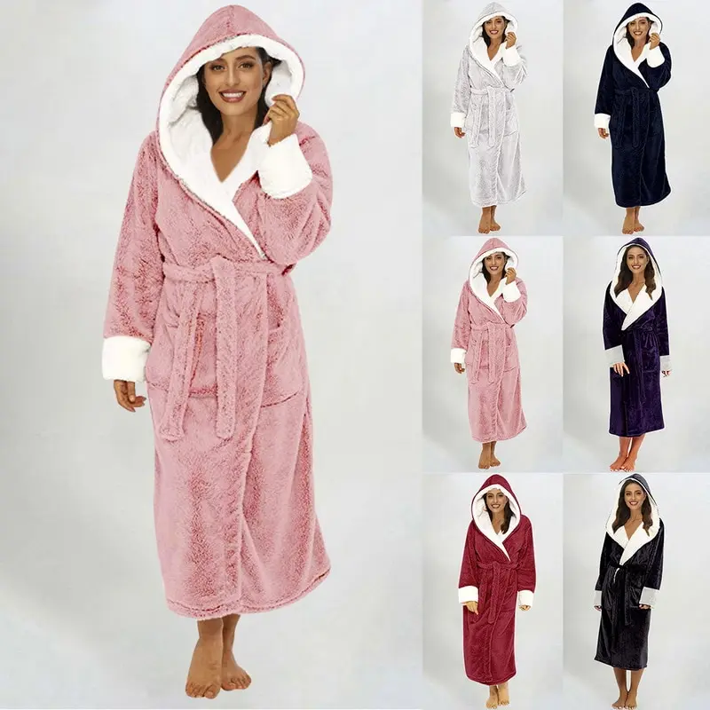 Women Winter Thermal Long Bathrobe Lovers Thick Warm Coral Fleece Kimono Bath Robe Soft Nightgowns Bridesmaid Dressing
Women Winter Thermal Long Bathrobe Lovers Thick Warm Coral Fleece Kimono Bath Robe Soft Nightgowns Bridesmaid Dressing