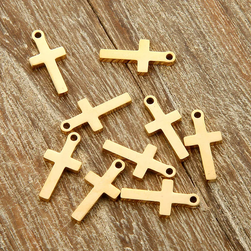 Фото 10 шт./лот подвески-кресты из нержавеющей стали для ожерелья браслета подвески