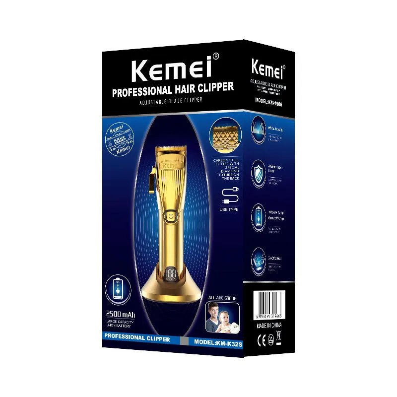kemei hair trimmer KM-32S USB rechargeable hair clipper haircut machine oil head clipper carving hair line white pushing LCD
kemei hair trimmer KM-32S USB rechargeable hair clipper haircut machine oil head clipper carving hair line white pushing LCD