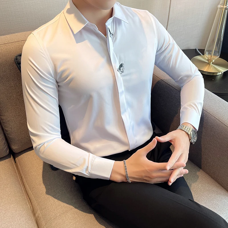 High Quality Men's White Shirt Long Sleeve Slim Fit Business Formal Dress Shirts All-match Casual Social Office Men Clothing
High Quality Men's White Shirt Long Sleeve Slim Fit Business Formal Dress Shirts All-match Casual Social Office Men Clothing