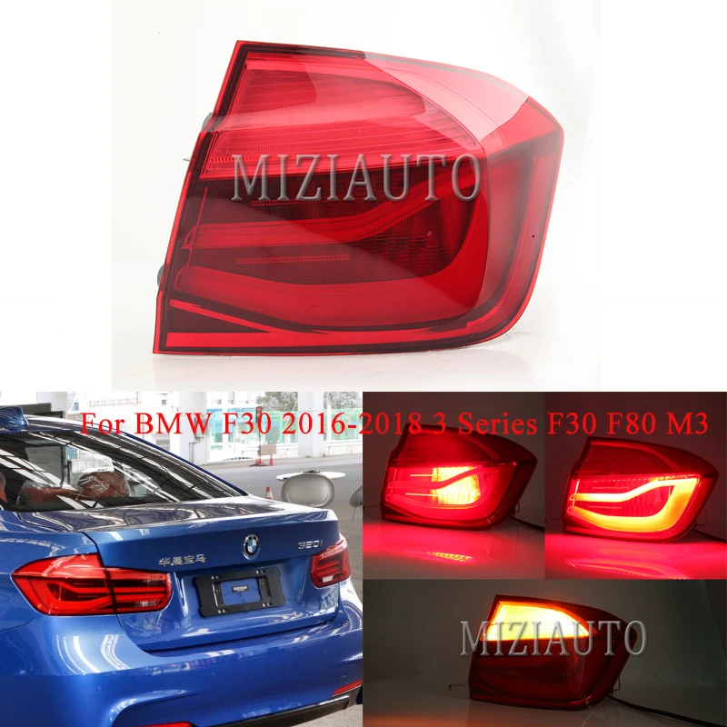 Снаружи хвост светильник для BMW F30 2016 2018 3 серия F80 M3 светодиодный Предупреждение