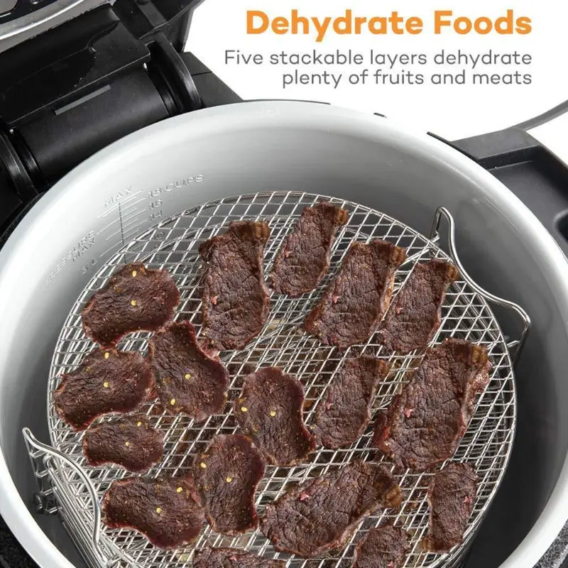 5 Stackable Layers Dehydrator Grill Stand Stainless Steel Rack for Air Fryer Kitchen Gadget 
5 Stackable Layers Dehydrator Grill Stand Stainless Steel Rack for Air Fryer Kitchen Gadget
