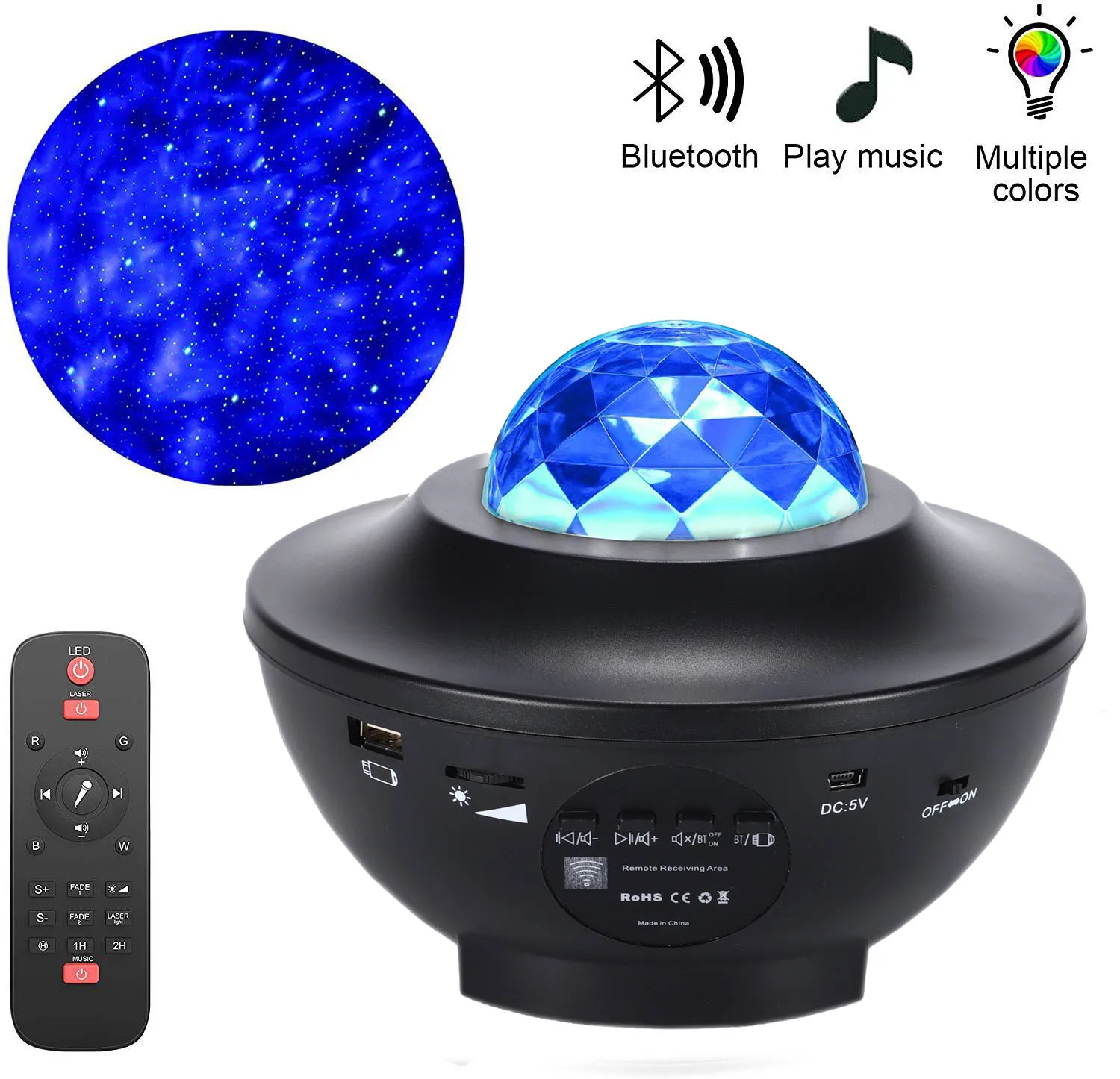 Galaxy Projector Blueteeth Music Player Colorful Starry Night Light Projector Sky LED NightLight Projection Ocean Wave Lamp Gift
Galaxy Projector Blueteeth Music Player Colorful Starry Night Light Projector Sky LED NightLight Projection Ocean Wave Lamp Gift