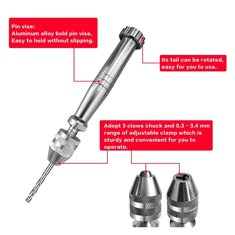 12Pcs Hand Twist Drill Set Pin Vise Hand Drill Bits Mini Flat Clamp Table for Metal Wood Jewelry DIY Drilling Tools
12Pcs Hand Twist Drill Set Pin Vise Hand Drill Bits Mini Flat Clamp Table for Metal Wood Jewelry DIY Drilling Tools