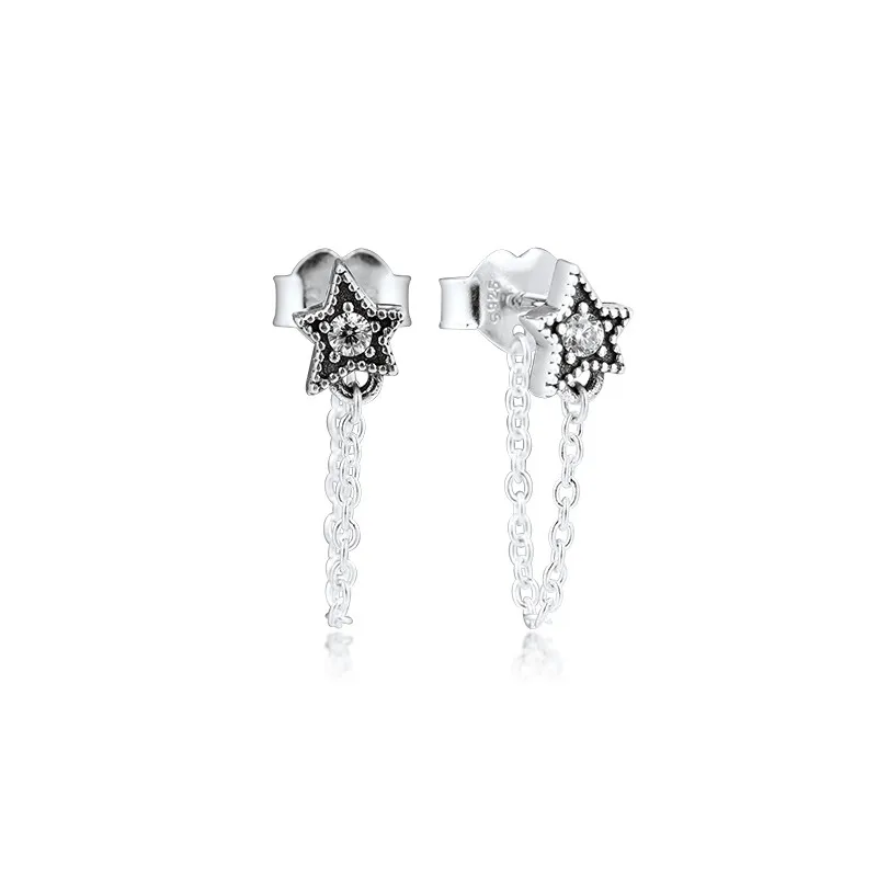 Celestial Starsイヤリング Stud Earrings for Women Clear CZ 925 Sterling Silver Earrings Chain Linked Female Jewelry Earrings
Celestial Starsイヤリング Stud Earrings for Women Clear CZ 925 Sterling Silver Earrings Chain Linked Female Jewelry Earrings