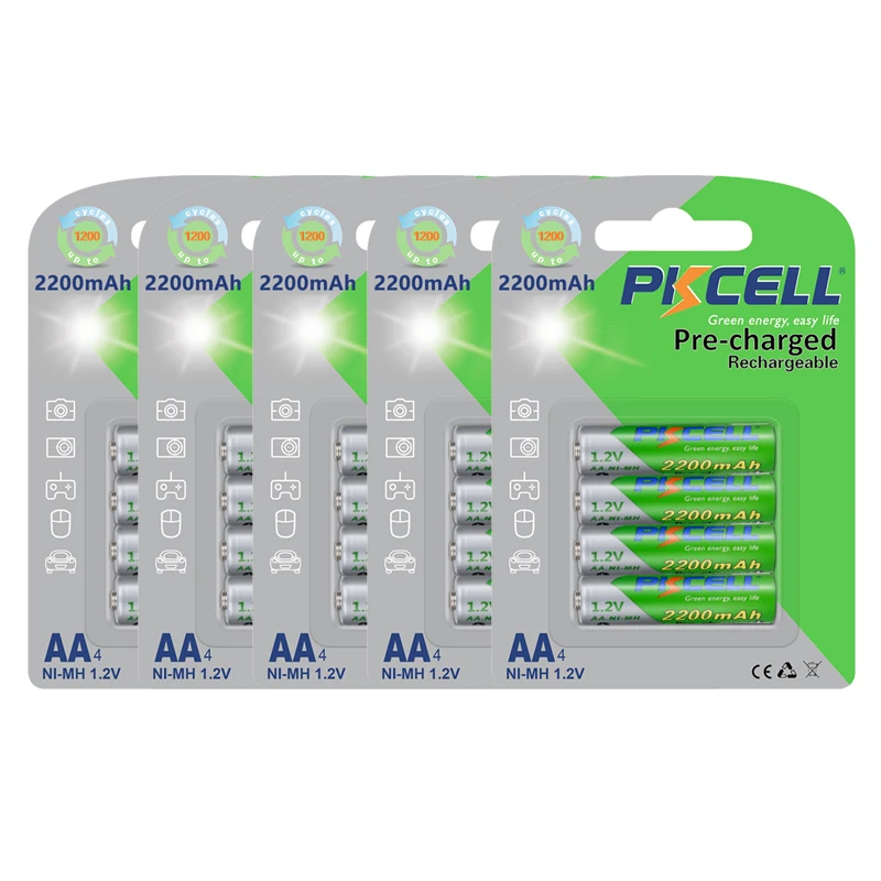 20PC/5Pack 2200mah AA Low Self Discharge Battery 1.2v NIMH AA Rechargeable batteries Real Capacity For Camera
20PC/5Pack 2200mah AA Low Self Discharge Battery 1.2v NIMH AA Rechargeable batteries Real Capacity For Camera