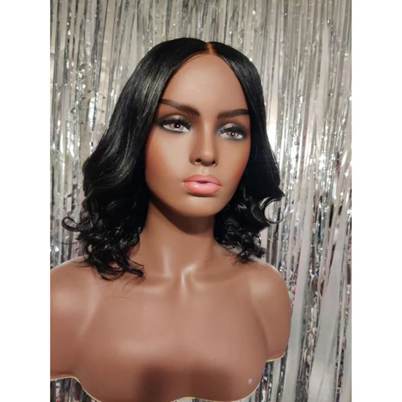 Natural Black Middle Part Brazilian Human Hair Lace Front Wigs Short Body Wave BOB Glueless Preplucked For Black Women
Natural Black Middle Part Brazilian Human Hair Lace Front Wigs Short Body Wave BOB Glueless Preplucked For Black Women
