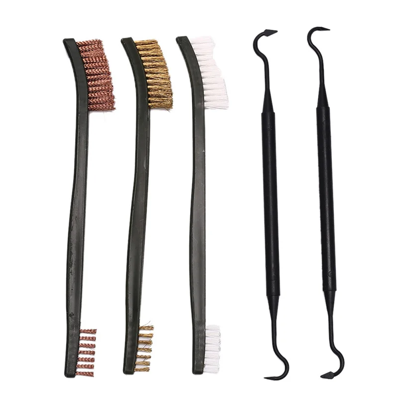 5Pcs Tactical Rifle Gun Cleaning Kit Stainles Steel Wire Brush Double-end Nylon Pick Tube Pistol Brush Hunting Cleaning Brush
5Pcs Tactical Rifle Gun Cleaning Kit Stainles Steel Wire Brush Double-end Nylon Pick Tube Pistol Brush Hunting Cleaning Brush