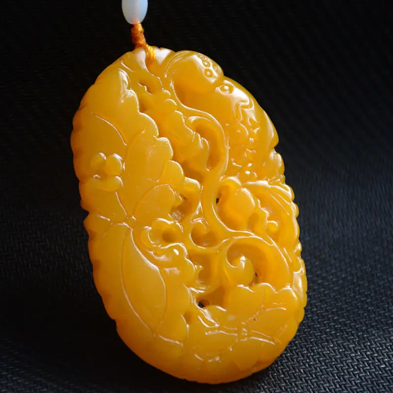 LETSFUN Fine Jewelry Natural Yellow Hand-carved Chinese Yellow Dragon Jade Hollow Out Fish Pendant Free Shipping
LETSFUN Fine Jewelry Natural Yellow Hand-carved Chinese Yellow Dragon Jade Hollow Out Fish Pendant Free Shipping