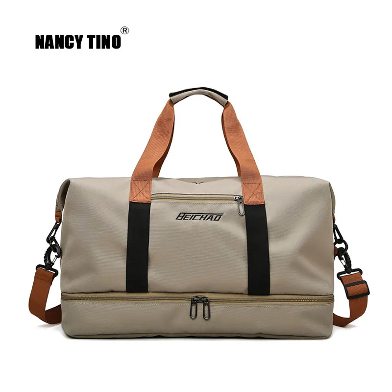 

NANCY TINO Travelling Gym Bag Hand-held Luggage Large Capacity Lightweight Dry and Wet Separation Outdoor Sport Bag For men