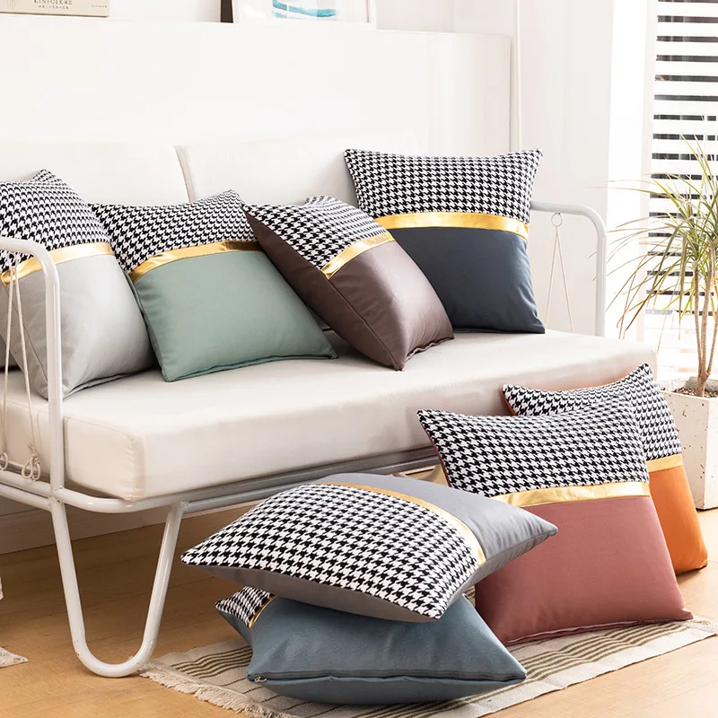 New Year Pillowcase Technological Cloth Lattice Stitching Gold Bar Cushion Cover Light Luxury Decorative Pillow Covers for Sofa
New Year Pillowcase Technological Cloth Lattice Stitching Gold Bar Cushion Cover Light Luxury Decorative Pillow Covers for Sofa