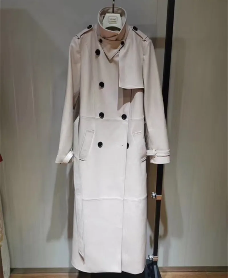New Brand Real Sheepskin Coat Women Long Autumn Genuine Leather Jacket British Style Double Breasted Trench Female With Belt
New Brand Real Sheepskin Coat Women Long Autumn Genuine Leather Jacket British Style Double Breasted Trench Female With Belt
