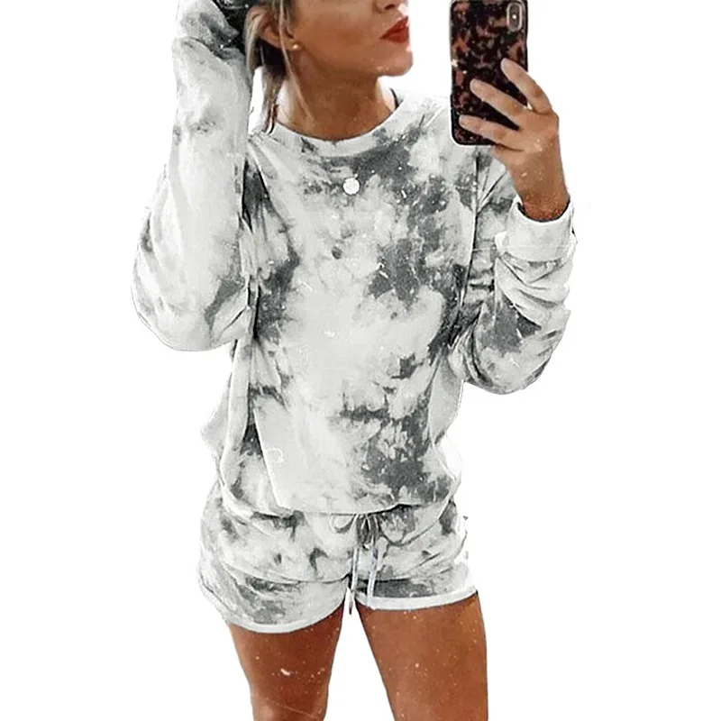 2021 Summer Fashion Sweet Fresh Cute Two-piece Women's Tie-dye Printing Long-sleeved Round Neck Casual Sports Home Suit
2021 Summer Fashion Sweet Fresh Cute Two-piece Women's Tie-dye Printing Long-sleeved Round Neck Casual Sports Home Suit