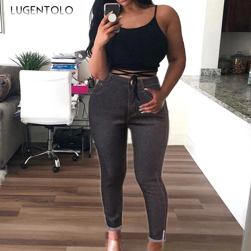 Lugentolo Jeans Women Early Spring Jeans Female All-match Flanging Feet Pants Tight Solid Street Casual Long Pencil Jenas
Lugentolo Jeans Women Early Spring Jeans Female All-match Flanging Feet Pants Tight Solid Street Casual Long Pencil Jenas