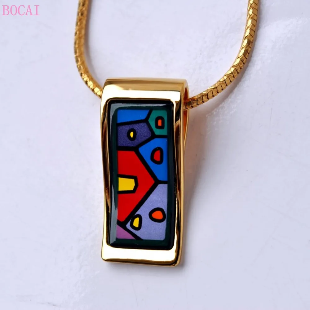 BOCAI Women's Cloisonne Enamel Square Pendants 2021 New Fashion Jewelry Street Style Pattern Personality Hand Ornaments Bangle
BOCAI Women's Cloisonne Enamel Square Pendants 2021 New Fashion Jewelry Street Style Pattern Personality Hand Ornaments Bangle