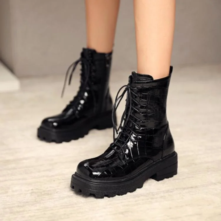 Short Boots Women's 2020 New Autumn Versatile Women's Boots Fashion British Style Patent Leather Motorcycle Boots Ann Martin
Short Boots Women's 2020 New Autumn Versatile Women's Boots Fashion British Style Patent Leather Motorcycle Boots Ann Martin