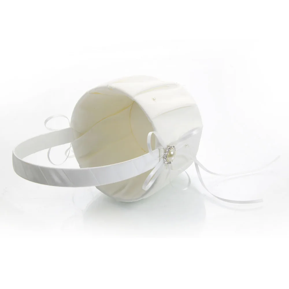 Beautiful White And Pearl Satin Wedding Flower Girl Basket Ivory household 190812202
Beautiful White And Pearl Satin Wedding Flower Girl Basket Ivory household 190812202