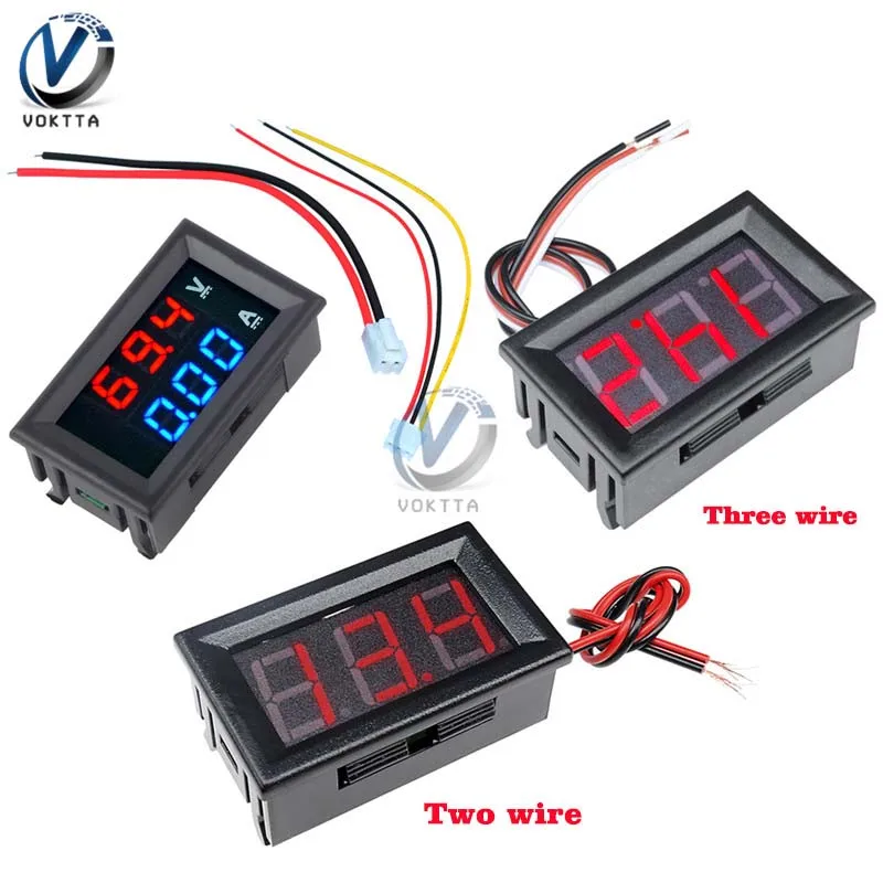 0.56" 0.56 inch Mini Digital Voltmeter Ammeter DC 100V 10A Panel Amp Volt Voltage Current Meter Tester Blue Red Dual LED Display
0.56" 0.56 inch Mini Digital Voltmeter Ammeter DC 100V 10A Panel Amp Volt Voltage Current Meter Tester Blue Red Dual LED Display