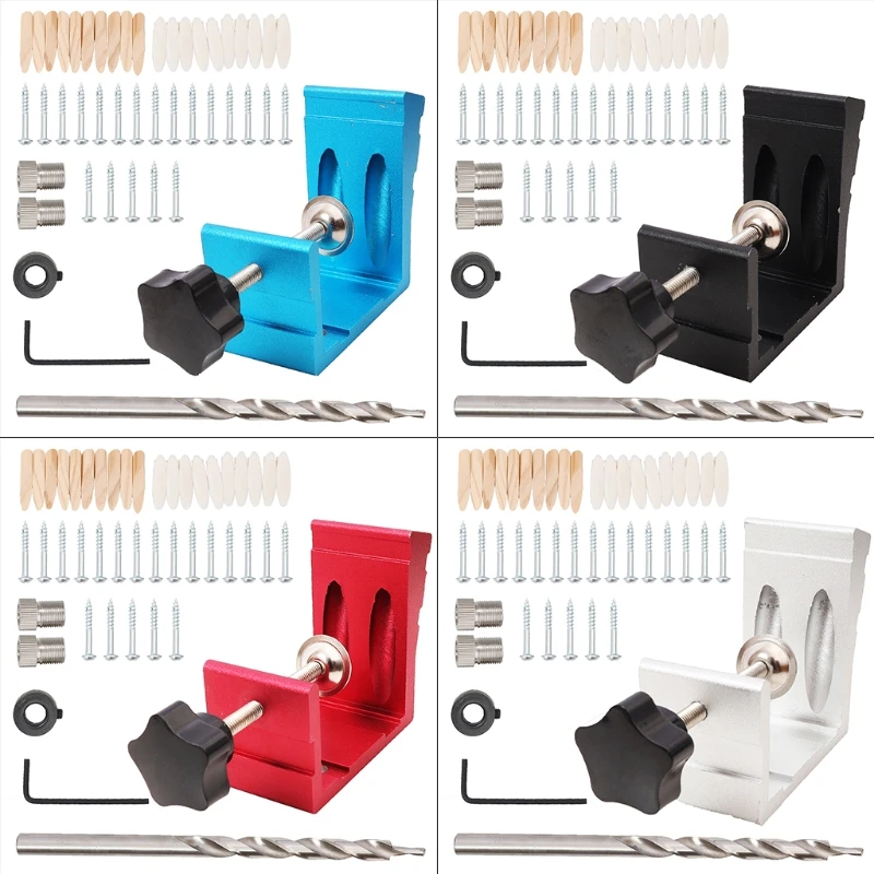 46 Pcs Oblique Hole Locator Pocket Hole Drill Guide Dowel Jig Drilling Kit Sturdy Aluminium Alloy Woodworker DIY Tools N0PA
46 Pcs Oblique Hole Locator Pocket Hole Drill Guide Dowel Jig Drilling Kit Sturdy Aluminium Alloy Woodworker DIY Tools N0PA